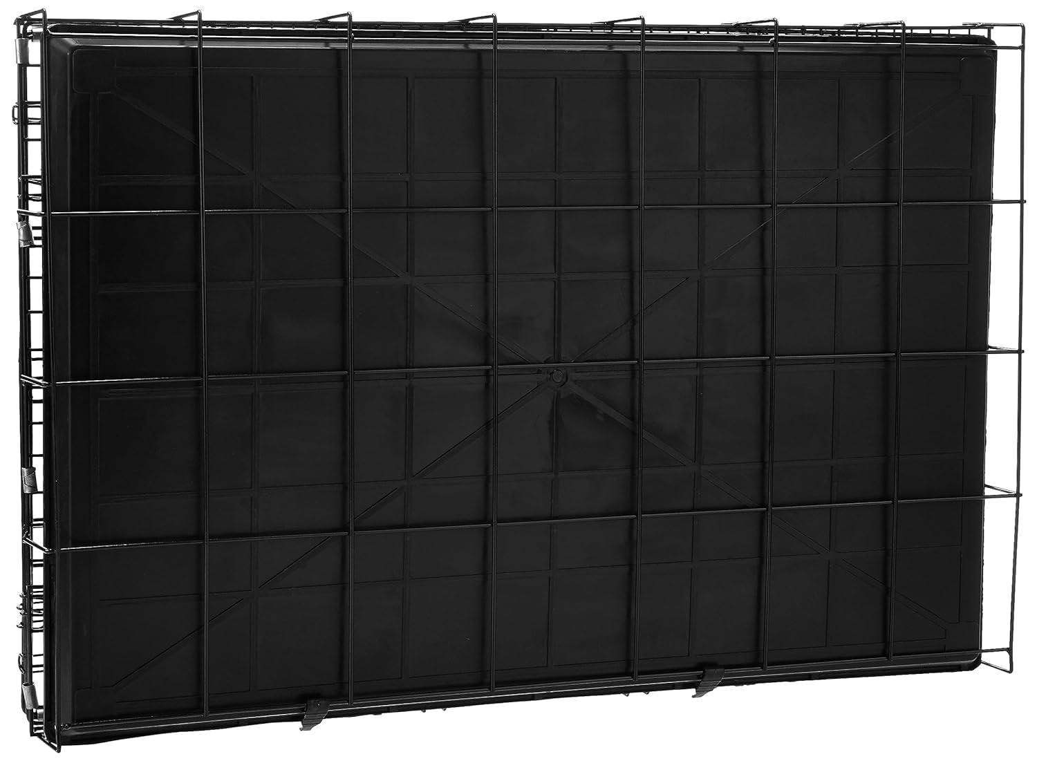 Pawington Foldable Portable Double Door Metal Dog Cage - Black