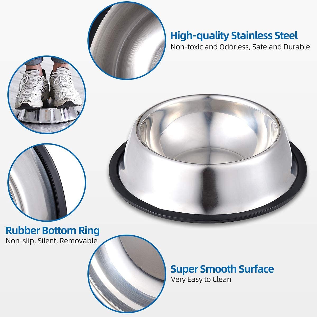 Pawington Stainless Steel Pet Feeding Bowl 200ml - Silver