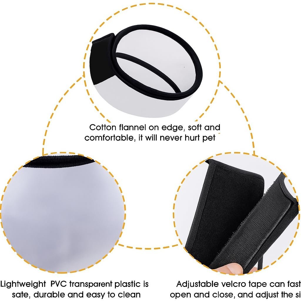 Pawington Soft Protective Pet Recovery Collar for Dogs & Cats - White