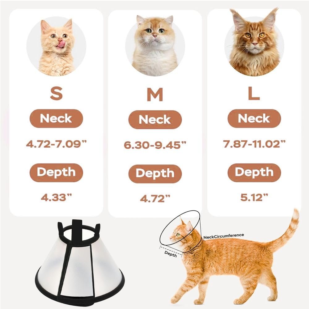 Pawington Adjustable Cat Recovery Cone Collar - White