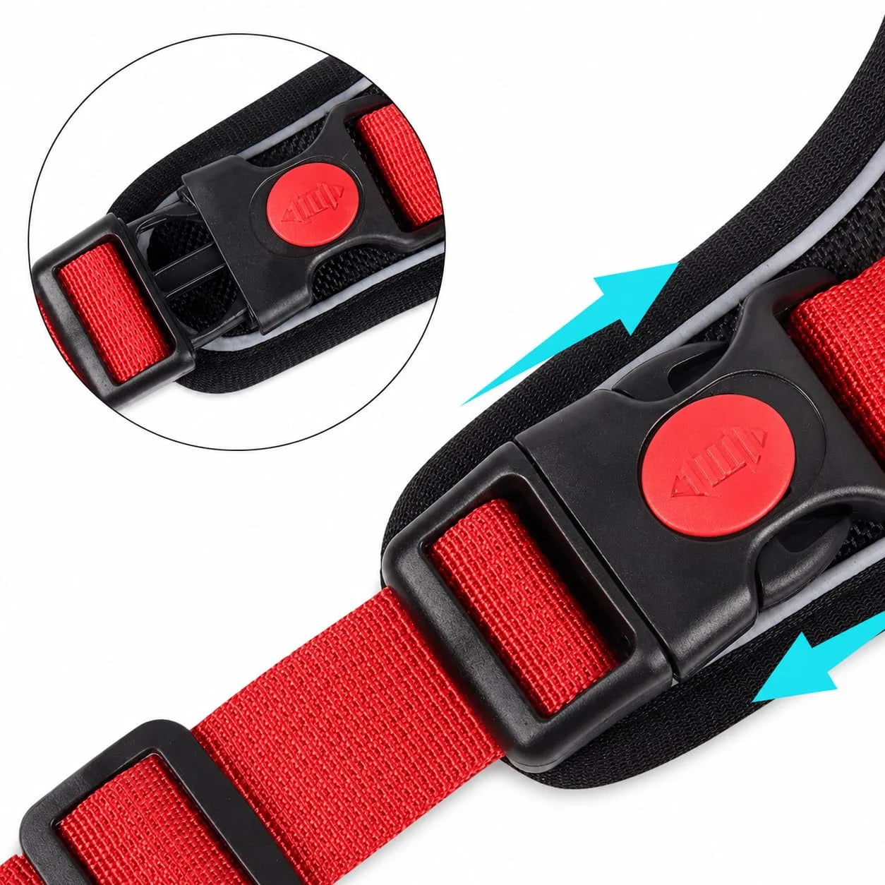 Pawington Reflective No Pull Dog Harness with Handle XL (22.5-45kg) - Black Red