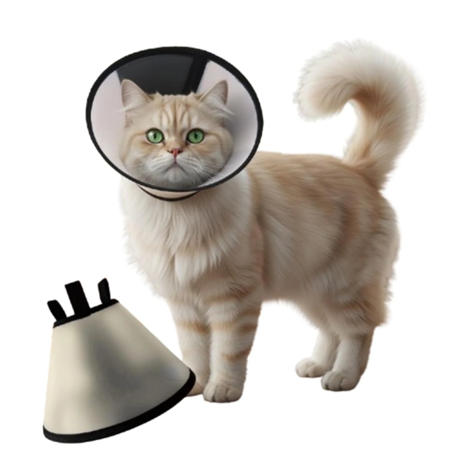 Pawington Adjustable Cat Recovery Cone Collar - White