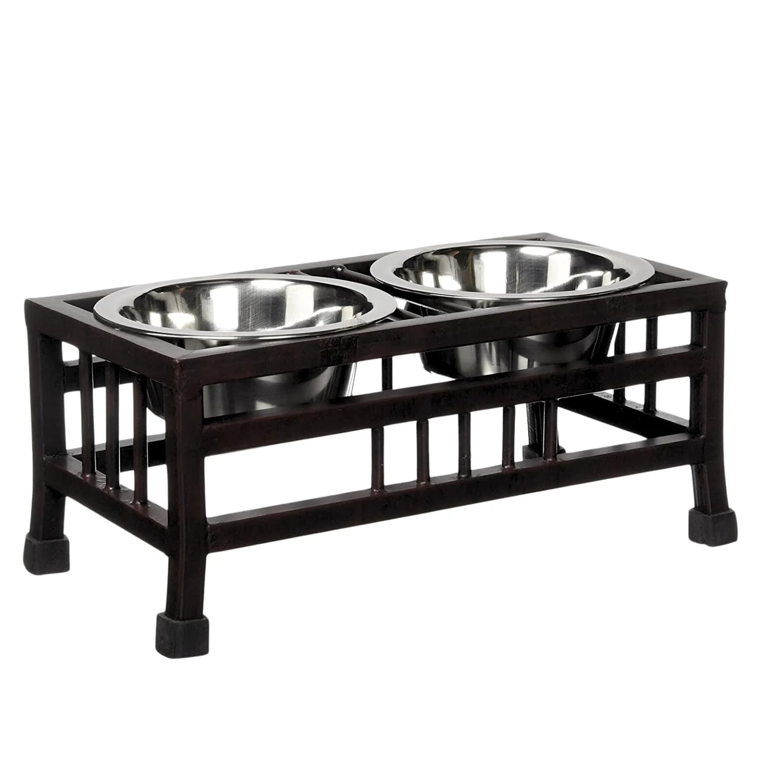 Pawington Wrought Iron Pet Bowl Stand for Dogs (350ml) - Black
