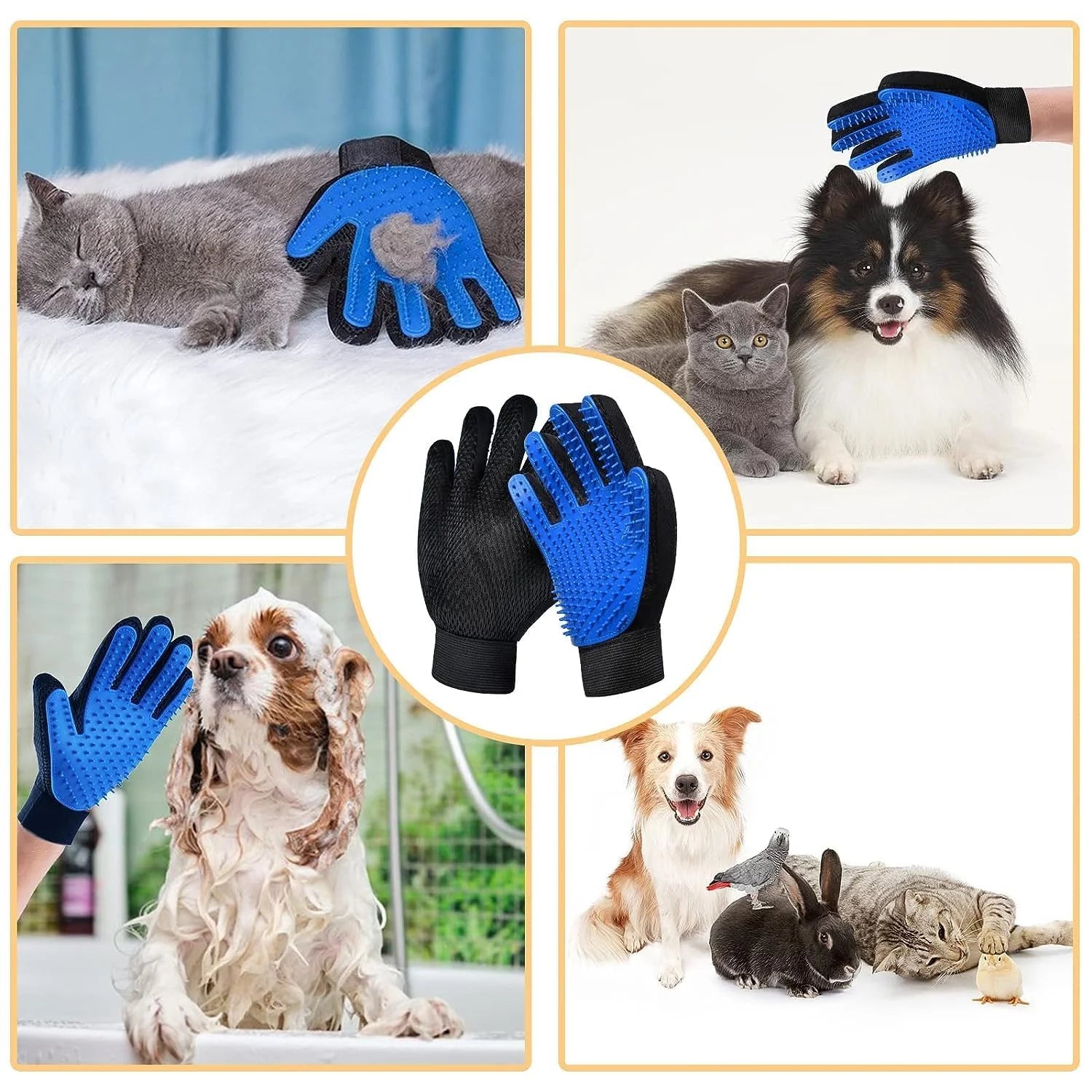 Pawington Dog Hair Bath Brush Combo (Set of 3) - Multi-Colored