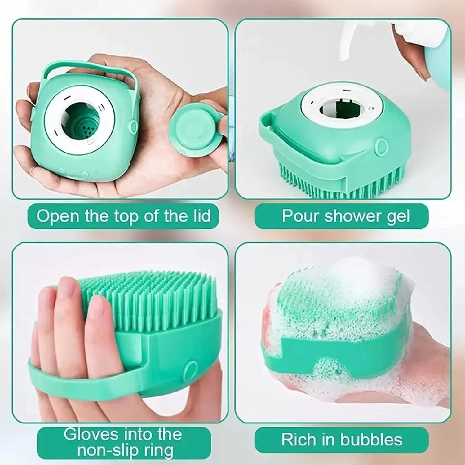 Pawington Dog Hair Bath Brush Combo (Set of 3) - Multi-Colored